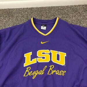 LSU Tigers Jacket Nike Center Swoosh Windbreaker Bengal Brass Band Mens Large
